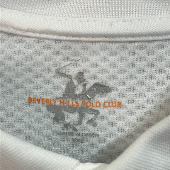 Beverly Hills Polo Club Mens White Polo Shirt XXL - Picture 2 of 6